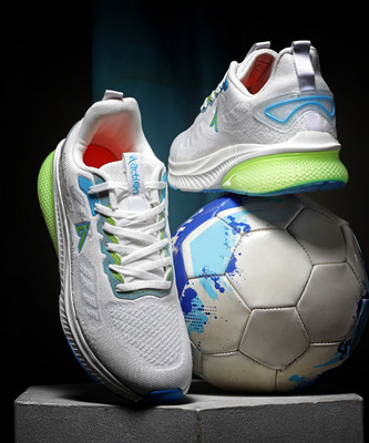 action Athleo NITRO 222 Lightweight Comfortable Stylish Sports Lace Up Running Shoes For Men(White, Blue , 9)