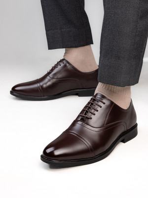 ALBERTO TORRESI Alberto Torresi Men’s Brown Synthetic Oxford Shoes Lace Up For Men(Brown , 8)