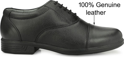 Tlizrok Men's Black Genuine Leather Lace-Up Formal Shoes Derby For Men(Black , 7)