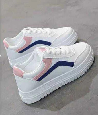 JITISHA ENTERPRISES Trending Stylish White Casual Shoes Sneakers For Women(Blue , 3)
