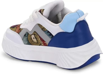 FREEMO Chunky Teddy Print Comfortable Lace Up Sneaker Casual Walking Men Shoes Sneakers For Men(Blue , 7)