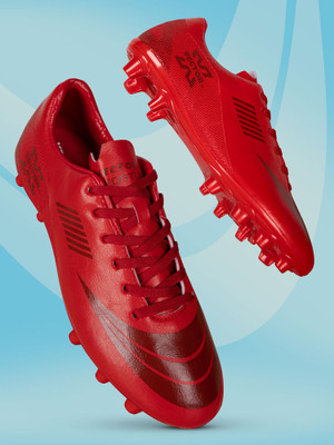VECTOR X Fortune Premium Textured & Solid Upper Grain & TPU Sole Football Shoes For Men(Red , 8)