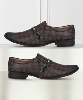 RED LIONS Men's Party wear stylish formal shoes Slip On For Men(Brown , 6)