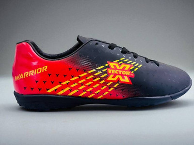 VECTOR X Warrior Light Weight Synthetic Upper With Rubber Sole Football Shoes For Men(Black, Red , 8)