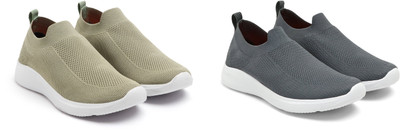 Face Stylish Sports Shoes for Men – Ideal for Running, Gym & Training Sneakers For Men(Grey, Green , 9)