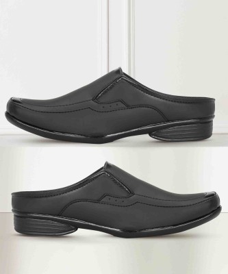 Stylelure Synthetic Leather Black Formal Mule/Clogs Office Shoes For Men(Black , 8)