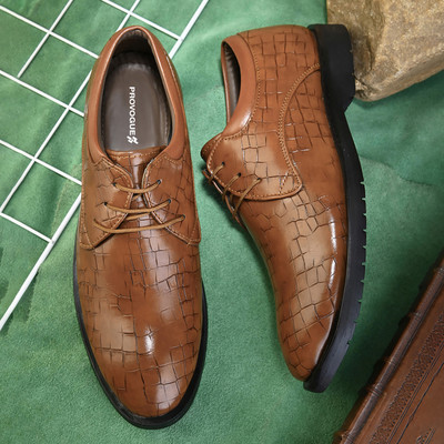 PROVOGUE Office Wear Shoes |Oxford Shoes |Police Shoes |Party Wear Formal Shoes Lace Up For Men(Tan , 7)