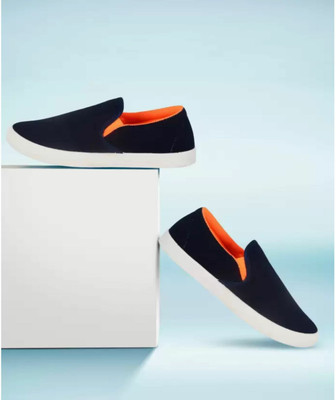 Lee Won Canvas Sneakers for Boys,Walking Shoe Slip On Sneakers For Men(Orange , 6)