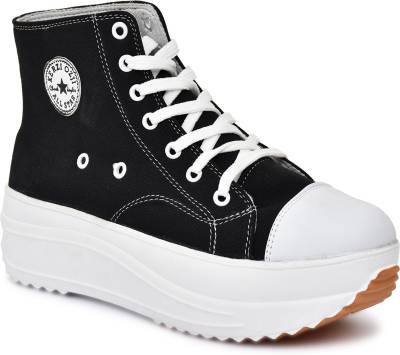 kerzl KERZL Girl Sneakers in Black, White & Gum High Tops For Women Sneakers For Women