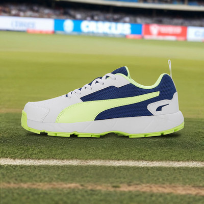 PUMA Cricket HighRun Cricket Shoes For Men(White , 6)