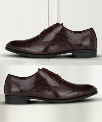 INVICTUS synthetic leather|formal lace ups shoes|trending|walking|lightweight Oxford For Men(Brown , 10)