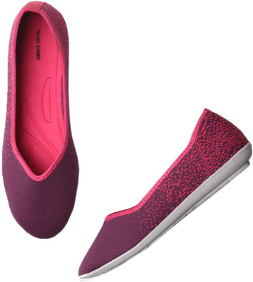 Marc Loire Athleisure Active Wear Knitted Mesh Slip on Casual Flat Ballerina Shoes Bellies For Women(Purple , 7)