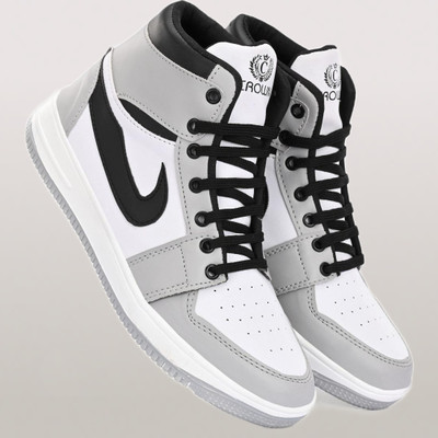 DARTKICK HIGH TOP CASUAL LONG PARTYWEAR SHOES ANKLE BOOT SNEAKERS FOR MEN & BOY Sneakers For Men(Grey , 8)