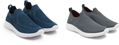 Face Stylish Sports Shoes for Men – Ideal for Running, Gym & Training Sneakers For Men(Grey, Blue , 8)