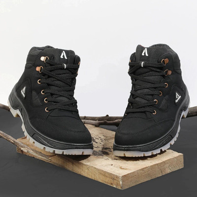 Aqualite ATR-102 Boot Shoes for Men|Trecking Lace-up Boots Shoes with comfort insole Boots For Men(Black , 9)