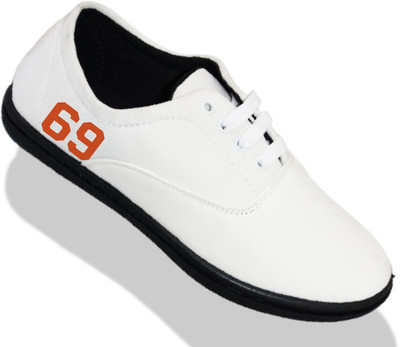 KANEGGYE Stylish Casual Shoes for Men and kids Casuals For Men(White, Orange , 8)