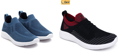 Face Stylish Sports Shoes for Men – Ideal for Running, Gym & Training Sneakers For Men(Black, Blue, Red , 6)