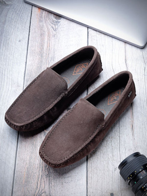 LEE COOPER Leather Casual Slip-On Stylish Lightweight and Comfortable Daily Wear Loafers For Men(Brown , 6)