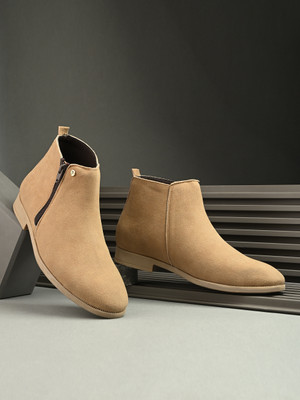 El Paso Classic Chelsea Boots for Men | Sleek Formal Look | Daily & Office Wear Boots For Men(Beige , 8)