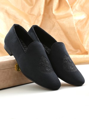 House of Pataudi HOPP-300 Lightweight Comfort Summer Trendy Premium Stylish Loafers For Men(Black)