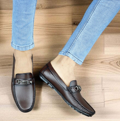 BRANDIGO Perfect for casual outings, office wear, travel, or semi-formal events Loafers For Men(Brown , 10)
