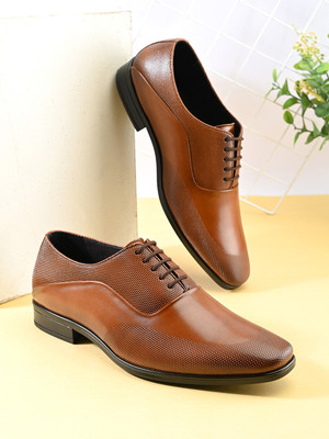 INVICTUS Men Premium Leather formal shoes Lace Up For Men(Tan , 7)