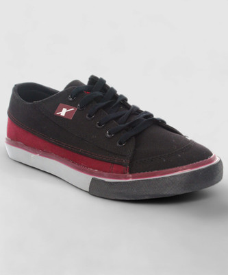 Sparx SM-496 Sneakers For Men(Black, Burgundy , 9)