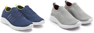 Face Stylish Sports Shoes for Men – Ideal for Running, Gym & Training Sneakers For Men(Navy, Grey , 8)
