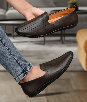 Klusener Synthetic Lazer Cuts Mojari Loafers For Men(Brown , 9)