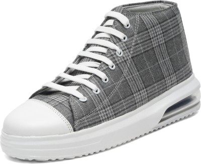 MUTAQINOTI Lava Grey Boys Canvas Lightweight Cushion Style Sneaker For Men Sneakers For Men(Grey)