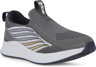LIBERTY Leap7x ROBIN-E Sports Non-Lacing Shoes With EVA Sole | Suitable For Running and Walking Shoes For Men(Grey , 6)