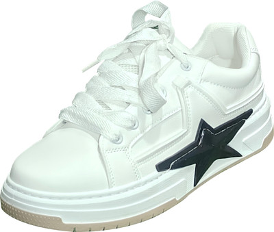 rafi_traders White_Sneakers_with_Black Sneakers For Men(White , 9)
