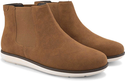 SAN FRISSCO Suede high top regular chelsea outdoor casual boots shoes For Men(Tan , 8)