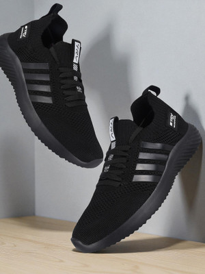 TRV TRV Lightweight Knit Mesh Sports Shoes – Breathable, Comfortable & Stylish Walking Shoes For Men(Black , 7)