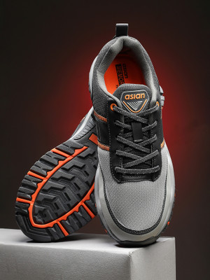 asian Everest-02 Grey Trekking,Gym,Sports,Stylish with extra Comfort Outdoors For Men(Grey, Orange , 6)