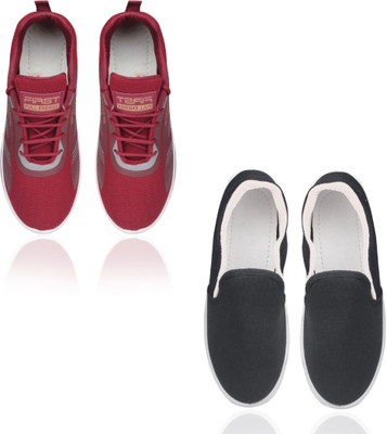 AYANSH MANUFACTURING Walking Shoes For Men(Red, Black , 7)