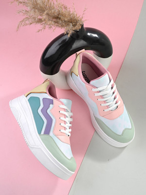Dressberry Sneakers For Women(Green, Gold , 4)