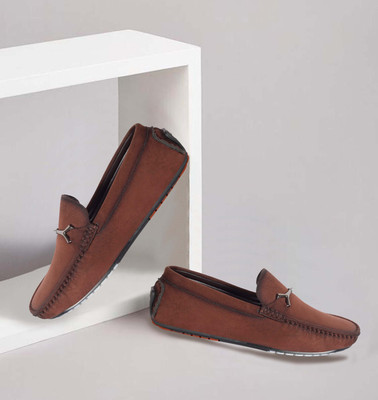 aadi Suede |Lightweight|Comfort|Summer|Trendy Loafers For Men(Brown , 9)