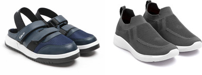 Face Stylish Sports Shoes for Men – Ideal for Running, Gym & Training Sneakers For Men(Navy, Grey , 7)