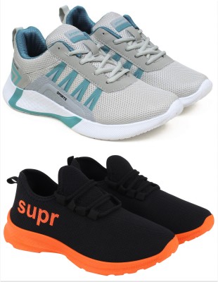 Free Kicks Combo Of 2 Shoes FK-447 & FK-411 Sneakers For Men(Orange)