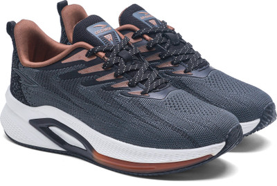 asian Powerplay-31 Men’s Running Shoes | Lightweight, Stylish Knit Sports Sneaker Running Shoes For Men(Grey, Black , 12)