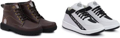 DARTKICK Versatile Casual Shoes for Men – Smart, Sleek & Comfortable Casuals For Men(White, Black, Brown , 6)