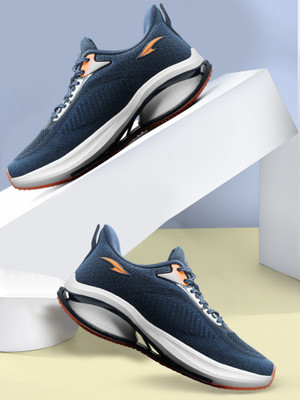 asian Sneaker | Soft Cushioned Insole, Slip-Resistance Training & Gym Running Shoes For Men(Navy, Orange , 7)