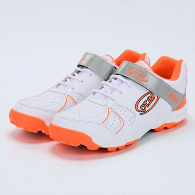 MLTC Men Cricket Shoes | Lightweight Sports Shoes Cricket Shoes For Men(Orange , 10)