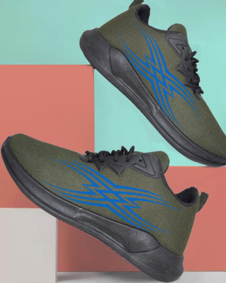 KANEGGYE Running Shoes For Men(Olive, Blue , 2)