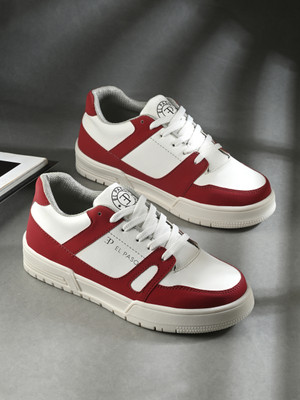 El Paso EL PASO Women Red Faux Leather Casual Lace Up Sneakers Sneakers For Women(Red , 3)