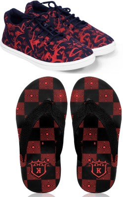 Kzaara Casuals For Men(Red, Black , 10)