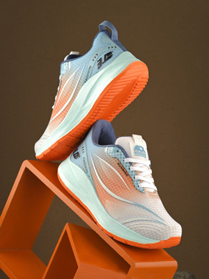 aadi Men's Comfortable Lightweight Outdoor Lace Up Classy Walking & Gym Casual Sport Running Shoes For Men(White, Orange , 10)