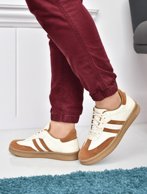 KILLER Casual Sneakers for Men | Trendy, Durable & Comfortable Daily Wear Shoes Sneakers For Men(Tan, White , 8)