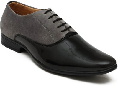 ELGA Patent Leather Formal Laceup Office Derby For Men(Black)